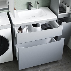 Style Line Тумба с раковиной Марелла 80 Люкс Plus антискрейтч серая матовая – фотография-3